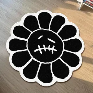 Flower Pattern Floor Mat, Non-slip Soft Floor Carpet, Decorative Area Rug for Home Living Room Bedroom, Vanity Decor Accessories, Flower Pattern Rugs