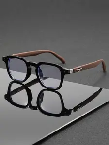 Vintage Retro Wooden Sunglasses, Men Women Bamboo Legs, Polarized Lens, Clear Frame, Uv400 Sun Glasses, Fashion Eyewear Accessories