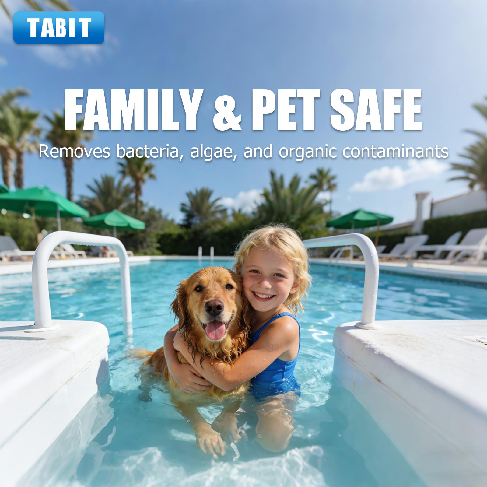 【80 lbs】TABIT 3" Chlorine Tabs, 3 Inch Chlorinating Tablets 80 lbs for Swimming Pool, Spa and Hot Tub, Slow Dissolving