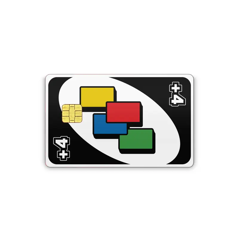 Credit Card Vinyl Skins Uno Card Decal With Easy Pull Tabs