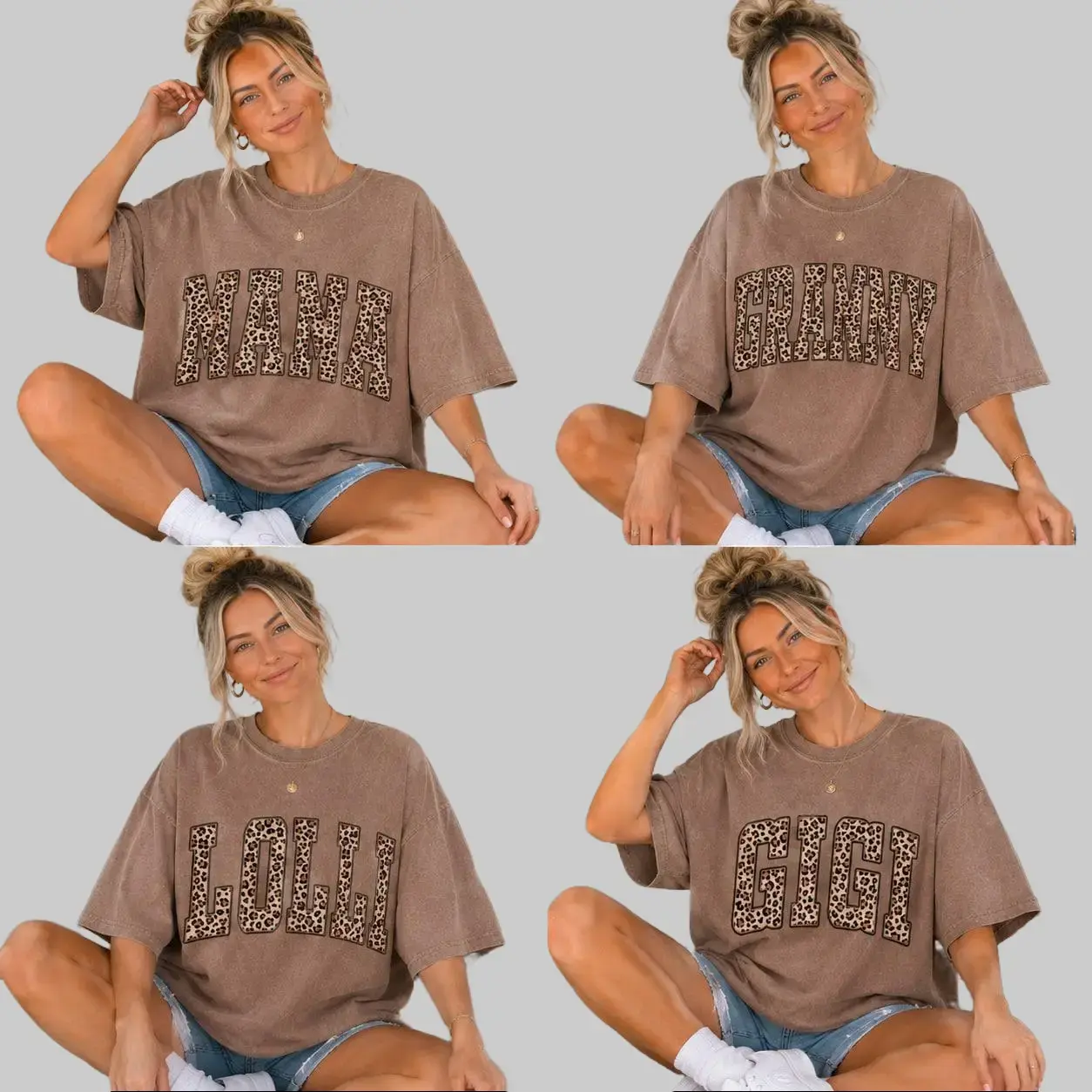 Comfort Colors Leopard Lolli Shirt, Lolli T-Shirt, Lolli Tee, Cute Lolli Shirt, Grandma Gift, Grandmother Shirt, Grandma Mimi Gigi ,Espresso- DarkFlex