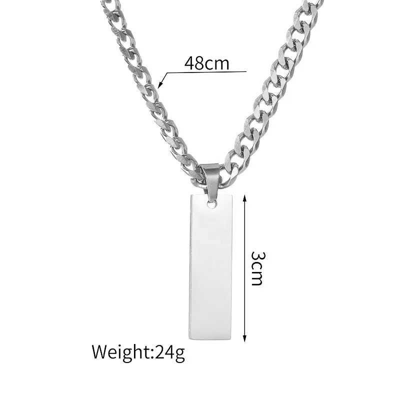 Steel colored necklace [with Cuban chain