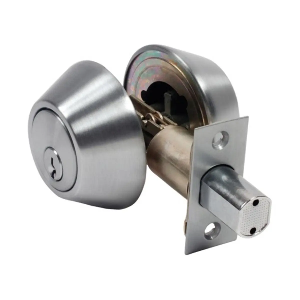 212 MAIN Home Plus LA2138 Apex Double Cylinder Deadbolt - Clamshell Satin Chrome, Reversible, Removable Zinc-Housed Cylinder, Solid Brass Latch Bolt, Adjustable Latch, Antique Brass, Zinc Cylinder Housing