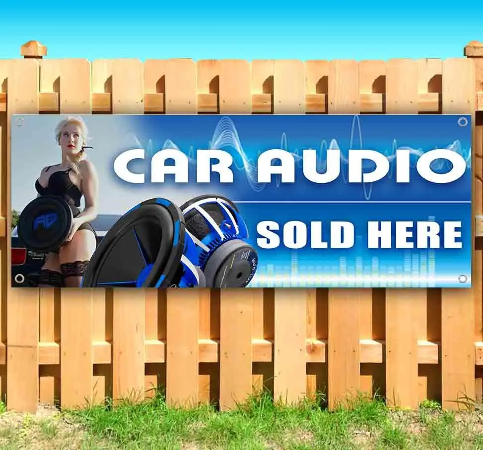 Car Audio Vinyl Banner – Heavy-Duty 13 oz Indoor/Outdoor Business Sign – Multiple Sizes