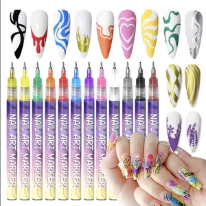 Mothers Day Mom Gifts Nail Art Doodle Pen - 12 Colors Suit, Smooth, Quick-Drying Acrylic Tool for Adults' DIY Cuticle Care, 3D Dot Embroidery, MMA Acrylic Stitching, Home & Salon Nail Supplies, Manicure Cosmetic