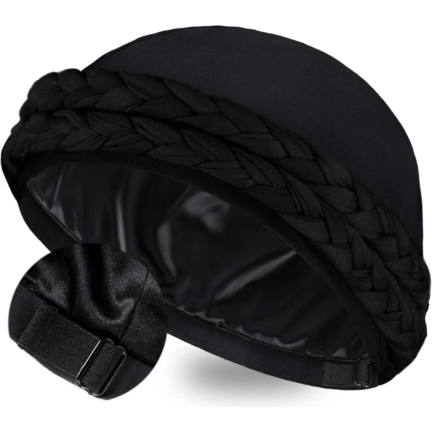 Satin Lined Turban  Women Mens Halo Turban Silky Lined Durag  Waves Braids Locs Sleeping Bonnet Sleep Cap
