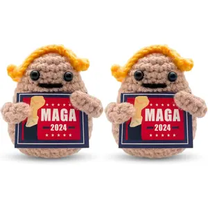 Donald Trump Doll 2PCS Cute and Fun Positive Potato Trump Memorabilia, Perfect Novelty Gift for Laughs and Smiles, Unique Collectible for Fans