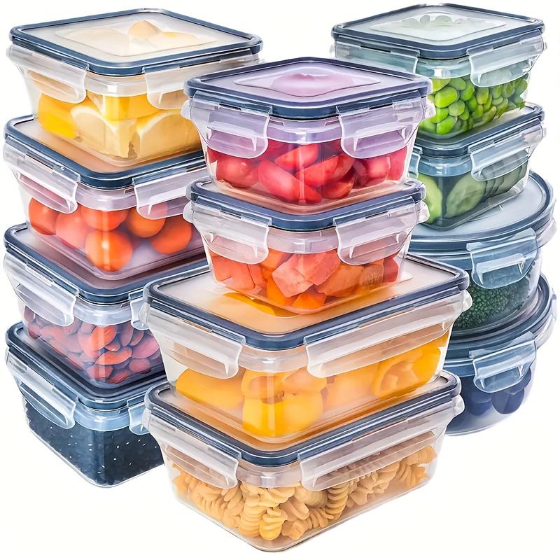 8pcs Set of 4 Containers + 4 Lids • Multi-Size Transparent Food Storage ...