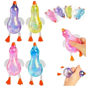 Cute Duck Squish-y Sugar Stress Ball,Glitter Duck Squish-y,Soft DuckStress Relief Sugar Ball Squishies Ultra Squishies and Moldable Slow Rise Relaxing Sensory Fidget Stress for Anxiety Relief