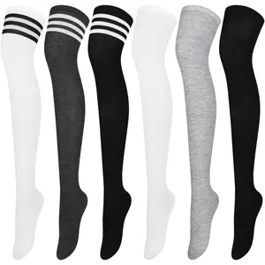 Women's 6 Pairs Over Knee Thigh Socks Elastic Knee-High Warm Stocking for Daily Wear & Bridal  Comfortable, Lightweight Slouchsocks Kneesocks Womenswear