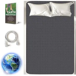 Grounding Mat Sleep Mat Kit, Grounding Mattress Cover Mat Grounding Mat Earth Connected Conductive Carbon Leatherette for  Sleep,   54'' * 71''