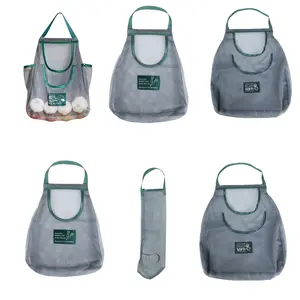 Reusable Hanging Storage Mesh Bags Durable & Strong Fruit and Vegetable Mesh Bags/Pulling resistance Storage Tote Bags for Garlics, Potatoes, Onions (Reusable Bags-1)