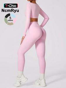 women's solid square neck crop top & ruched high waist leggings tracksuit set, sporty breathable comfy outfits for yoga gym workout running, ladies sportswear for all seasons, gym wear, workout clothes, workout sets women, summer sportswear