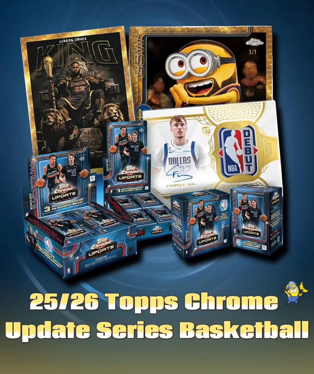 2025 Topps Chrome Update Series NBA Basketball Jumbo Box Sports Trading Card Collectible Blind Box