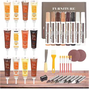 Furniture Repair Kit - 40 count  Filler, Touch Up Markers with Wax Sticks - for  Floors, Stains, ,Tables, Door, Carpenters, Bedposts