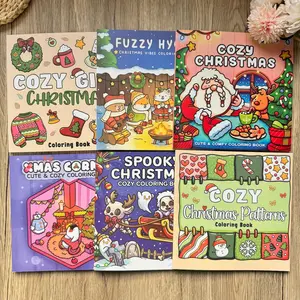 3/6 in this set: Adorable and fun adult Christmas-themed coloring books, Activity Books. High-quality, thick paper with cute designs and diverse themes. Perfect for unwinding while enjoying creative fun—the ideal Christmas gift.