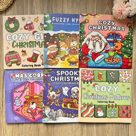 3/6 in this set: Adorable and fun adult Christmas-themed coloring books, Cute Colouring Book, Activity Books. High-quality, thick paper with cute designs and diverse themes. Perfect for unwinding while enjoying creative fun—the ideal Christmas gift.