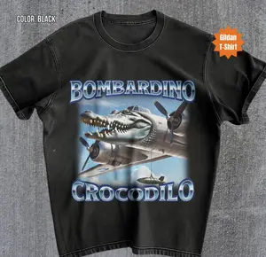 Bombardino Crocodilo Funny Brain Rot Meme T-shirt, Bootleg Rap Tee