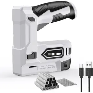 Electric Staple Gun, 2 in 1 Lithium-ion Electric Stapler, 4V Cordless Brad Nailer Kit with Staples Nails, USB Charger, Power Tacker for Upholstery, Material Repair, Carpentry, DIY
