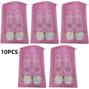 10PCS Travel Shoe Bags with Clear Window Portable Reusable Drawstring Shoe Pouch for Men and Women Ideal for Luggage Packing Organize Protect