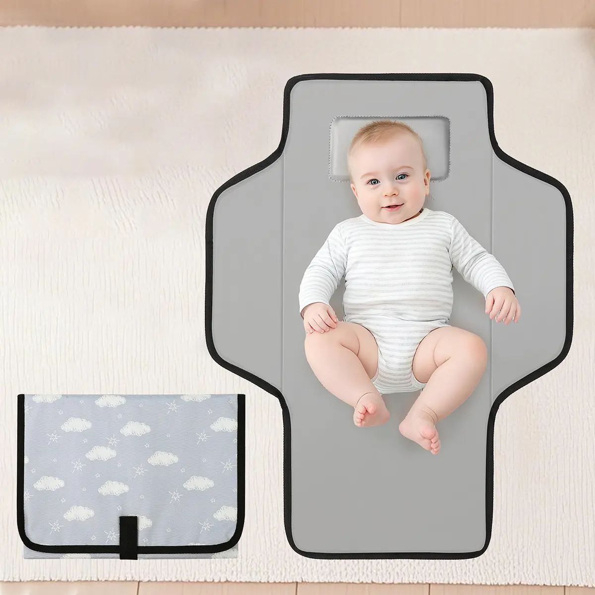Waterproof Portable Baby Diaper Changing Pad, Foldable Outdoor Activities Urine Mat, Travel-Ready Infant Protection, Essential Baby Care Accessory for Parents, Hygienic Barrier