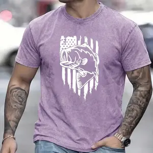 Breathable Men's Printed Running Training T-Shirt Comfortable Summer Sports Top