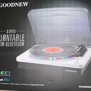 LED GOODNEW Vinyl Record Player Turntable, Bluetooth