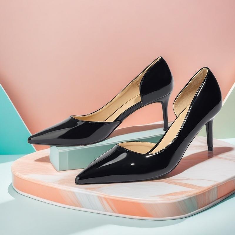 Comfortable, simple and elegant temperament women's singles shoes side empty slim heels women's high heels women's shoes