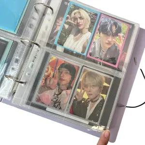 A5 Wide 63x93mm Slim Premium Binder Pages 4 Pocket 7 Holes 100 Micron Thick High Definition Pack of 25 S2-08 for Photocards