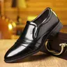 Men's Rubber Formal Shoes - Solid Color, 1-Stirrup Closed Footwear for Work, Wedding Occasions (Black) Closed Footwear Shoe Black Rubber Walking Shoes Boy