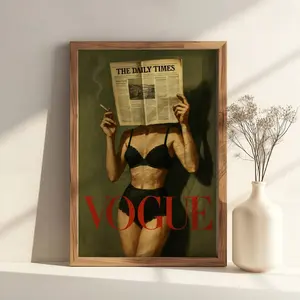 [SALE UP TO 50% + FREE SHIP] Vintage Cigarette Western Poster Print - Retro Marlboro Print, Vintage Marlboro Art Print, Marlboro Newspaper Bikini Model Preppy Physical