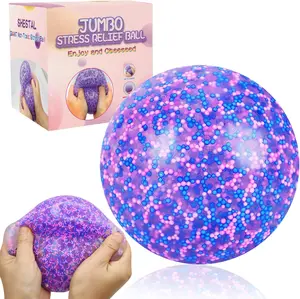 Giant 4 Inches Jumbo Stress Balls for Adults Anxiety Relief, Nedoh Balls Squishy Balls Fidget Squeeze Squish Big Ball for Anti-Stress WISYME