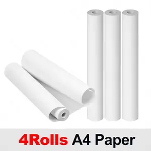 4 Rolls A4 Thermal Printer Paper for Home and Office, High Quality Fast Dry Continuous Paper for Assignments and Contracts