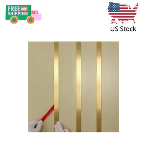 Gold Metalized Brushed Finish Molding Trim, Peel and Stick Strip (16.4 ft x 0.4 inch)