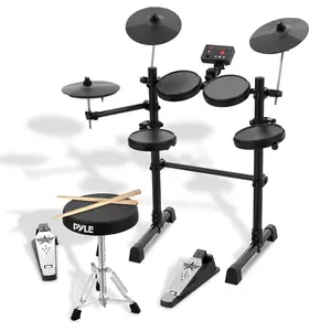 7-Piece Electric Drum Set, MIDI Support, Roll-Up Design, Portable