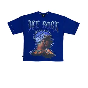 WH-SM6104 - Ice Born Boxy with Studs n Rhinestone Graphic T-Shirt
