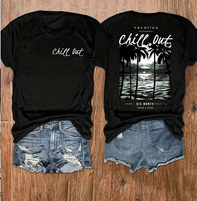 Chill Out Summer Vacation Beach Tee