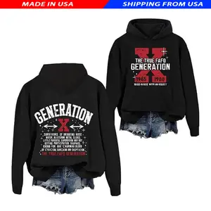 [Made in USA] Generation X Hoodie, Gen X Unisex Graphic Fleece Pullover, Casual Hooded Sweatshirt for Men and Women, Perfect Gift for Millennials, Gen X Adults, and Retro Streetwear Lovers