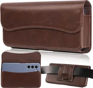 Holster for  15 15 Pro 14, 14 Pro, 13 Pro, 13, 12 Pro, 12,  11, XR -  Cell Phone Case with Belt Clip [ Closure] Phone Belt Holder for Men, Brown
