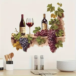 Vintage Wine Grape Vine Wall Sticker, Wall Decal, Perfect for Kitchen and Restaurant Decor, Home Decoration Art, Easy to Apply and Remove
