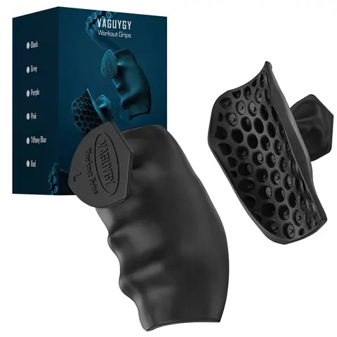 VAGUYGY Unisex Fingerless Rubber Workout Grips - Gym Accessories for Bodybuilding Deadlifts, Anatomical Shape, Anti-Slip Enhance Friction, Durable Flexible Palm Fit, Quick-Release Easy-Remove, Hand Protection, Less Fatigue