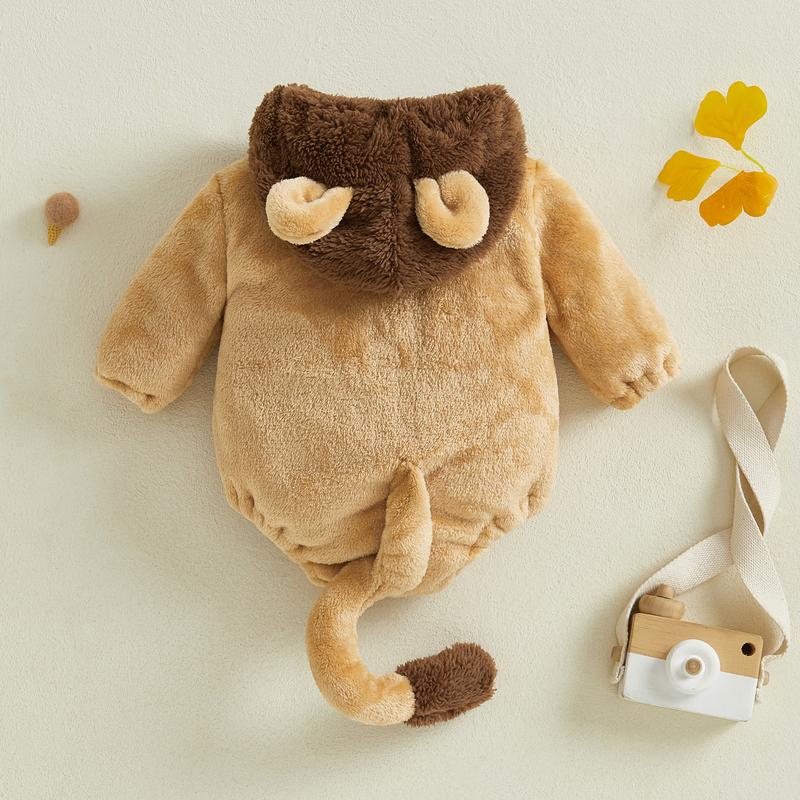 Baby Boys Girls Animal Costume Flannel Rabbit Costume Role Play Hooded Long Sleeve Pajamas Rompers Cosplay Jumpsuits Baby Costumes Cute Animal Outfit Funny Monster Costume Gift