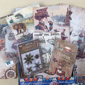 CoraCreaCrafts Steampunk Themed Curiosities Box with Unique Designs and Collectible Items Decorations Supplies Metal Gifts 15oz