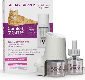 Comfort Zone Cat Calming Diffuser: 1 Pheromone Diffusers & 2 Refills (60 Days)