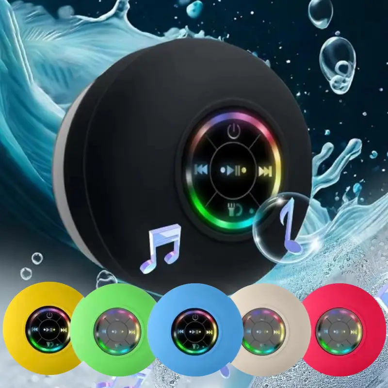 Bluetooth Shower Speaker with RGB LED Light and Mini Bluetooth Hands-Free Calling - Audio, Smartphone