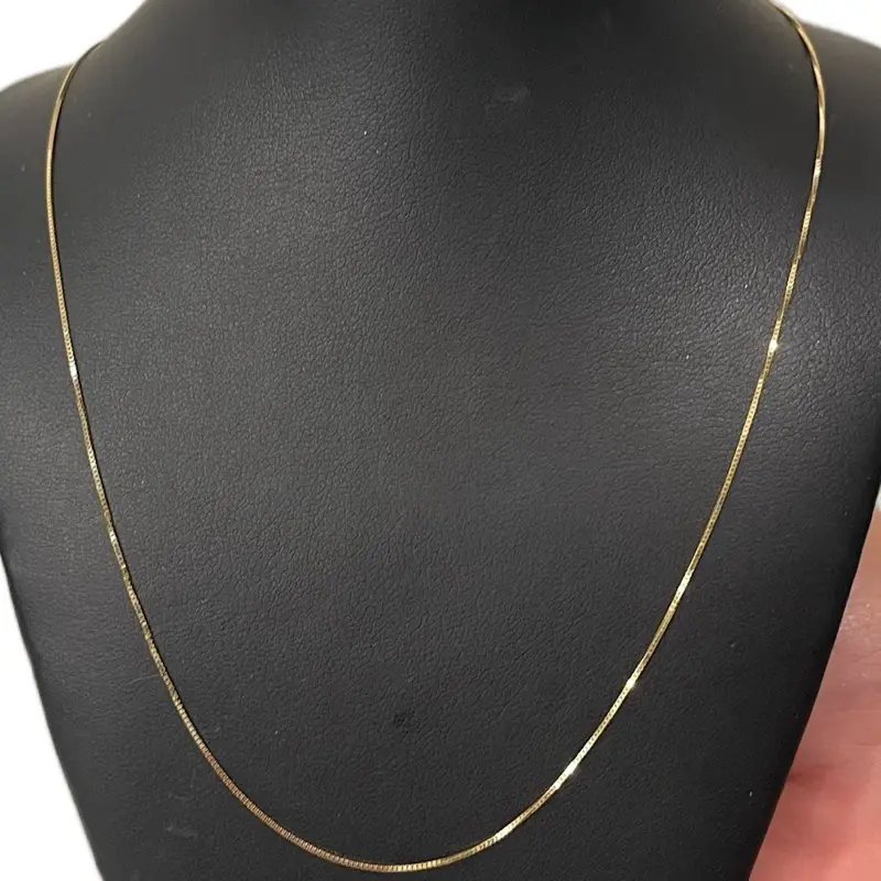 14k SOLID Gold necklace - Snake Chain 18” long 0.8mm width for Women - Thin & Durable Jewelry Accessory