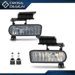 CROSSDESIGN Smoked Front Bumper Fog Lights Lamps Fit For GMC 1999-02 Sierra 1500 2500 3500