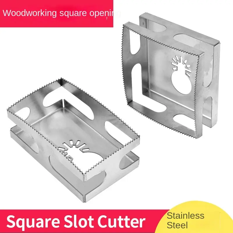 Steel Cutting Machine Multi-Tool - Efficient Square Hole Saw for Single Gang Wall Boxes, Drywall Outlets & Woodworking (Carving, Slotting & Milling Cutter)