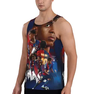 Lamine Yamal #19 Barcelona Rising Star Collage Sleeveless Tank Top for Men Streetwear & Gym Wear for Football Lovers