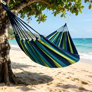 Heavy-Duty Canvas Hammock - Portable Outdoor Travel Accessory, Enhanced Load-Bearing, Breathable, Eco-Friendly, Soft for Camping, Patio, Portable Hammock, Hammock Outdoor